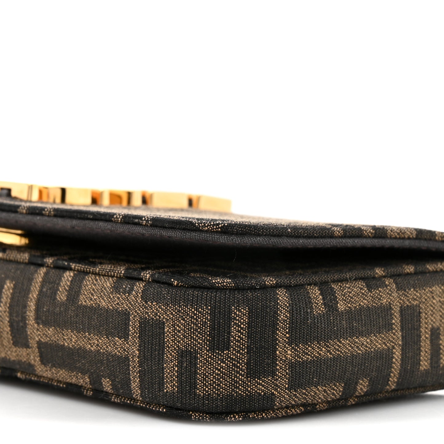 Fabric Jacquard Vitello Grace FF 1974 Fendigraphy Wallet On Chain Tobacco Moro Ebano