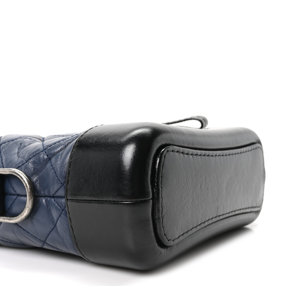 Chanel Aged Calfskin Quilted Small Gabrielle Hobo Navy Black 9 of 10