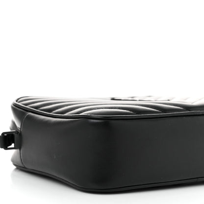 Saint Laurent Calfskin Matelasse Monogram Monochrome Lou Camera Bag Black 9 of 13