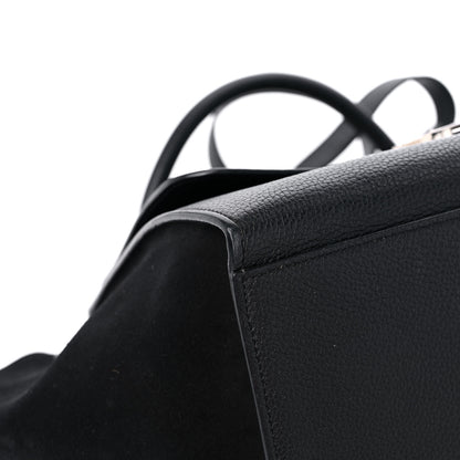 Celine Drummed Calfskin Suede Medium Trapeze Black 7 of 13
