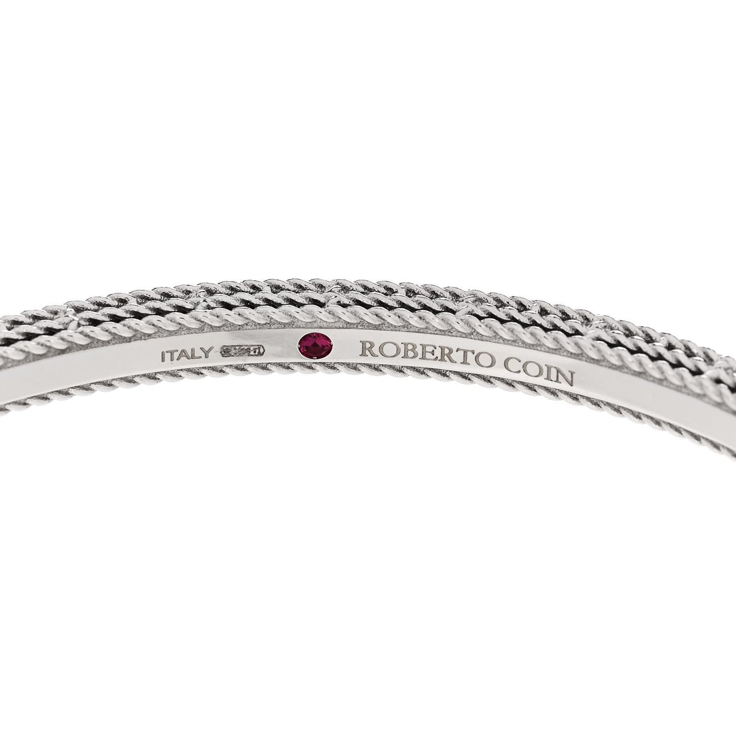 18K White Gold Diamond Princess Flower Symphony Flower Charm Bangle Bracelet