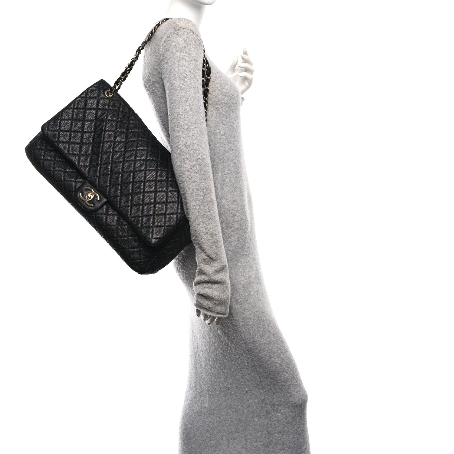 Chanel Calfskin Quilted XXL Travel Flap Bag Black 2 of 11