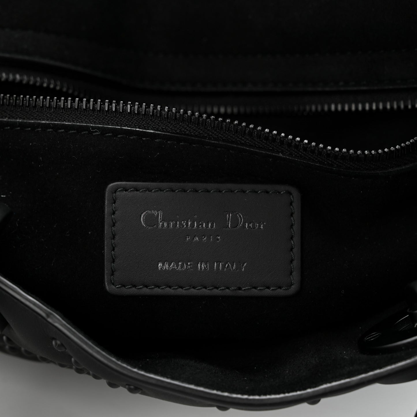 UItra Matte Calfskin Cannage Studded Medium Supple Lady Dior Black