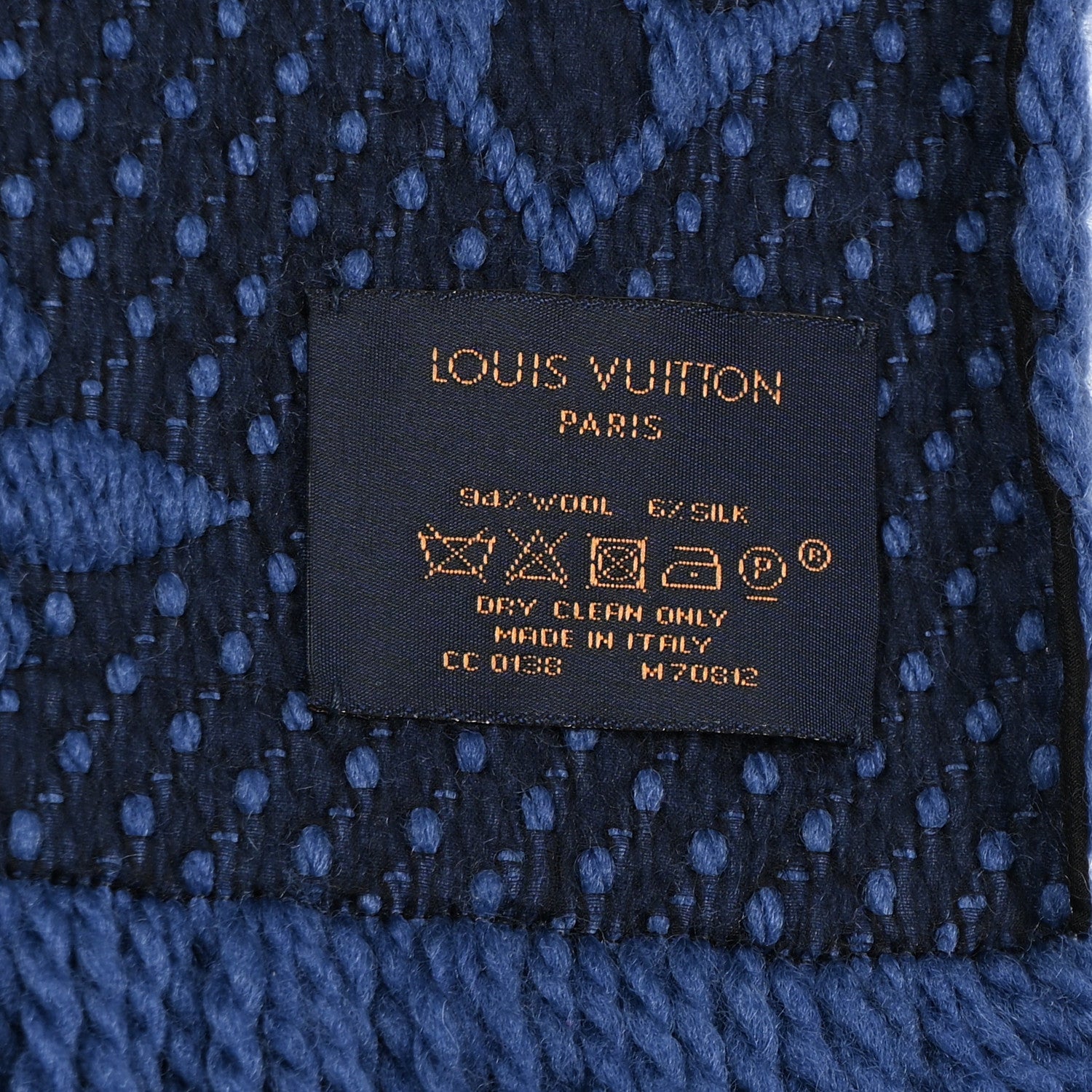 Louis Vuitton Wool Silk Logomania Scarf Denim Dark 3 of 7