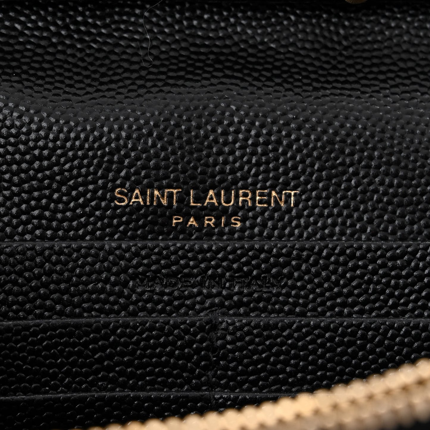 Grain De Poudre Matelasse Chevron Monogram Chain Wallet Black