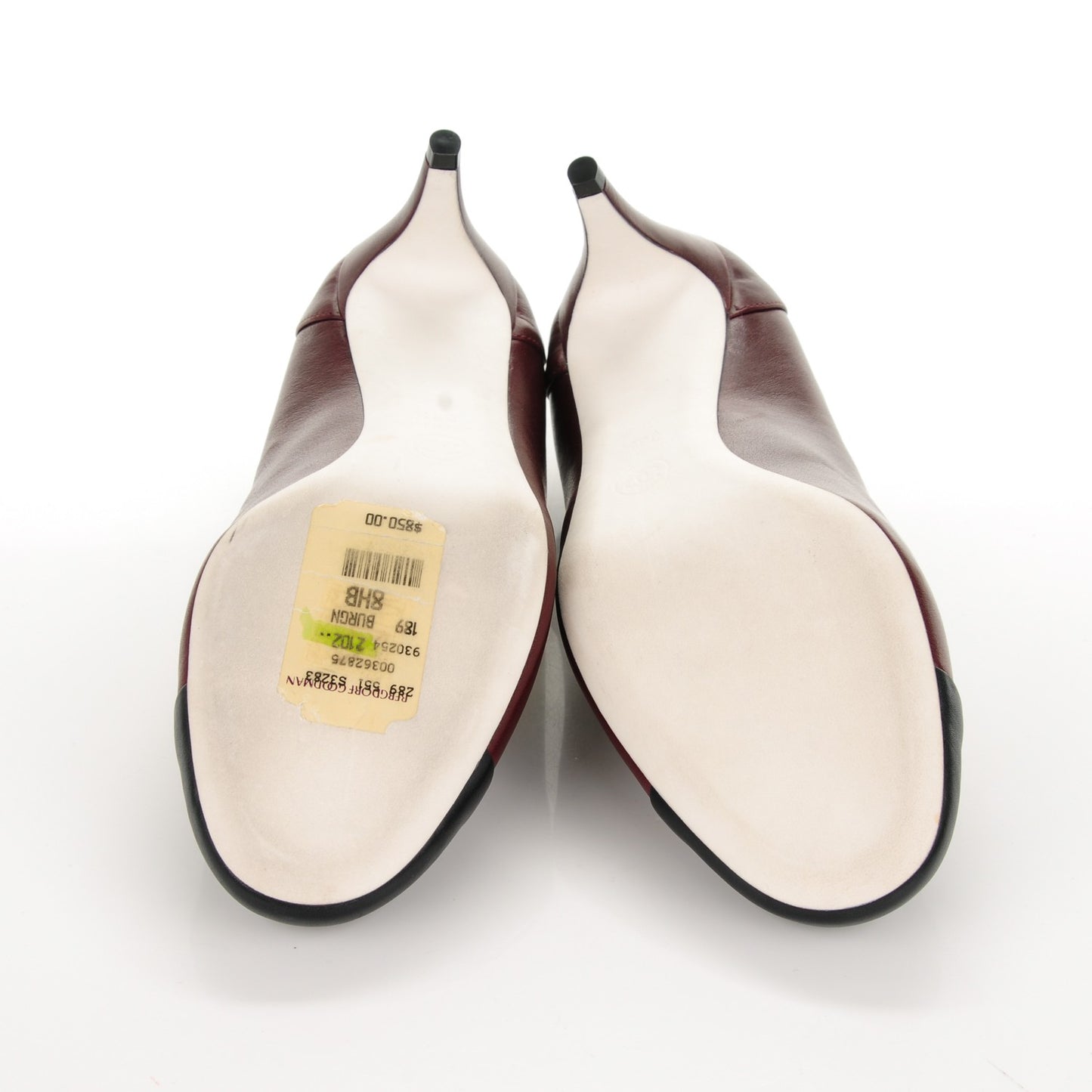 Calfskin CC Cap Toe Pumps 38.5 Bordeaux Marine Fonce
