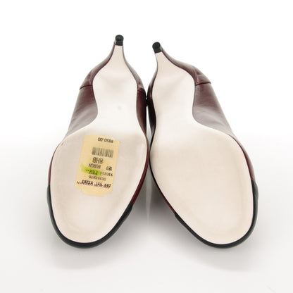 Chanel Calfskin CC Cap Toe Pumps 38.5 Bordeaux Marine Fonce 5 of 6