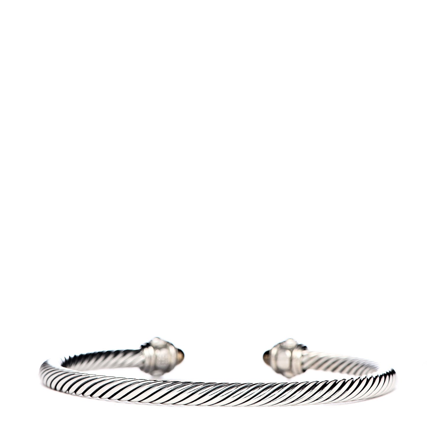 Sterling Silver 18K Yellow Gold 3.5mm Cable Renaissance Bracelet