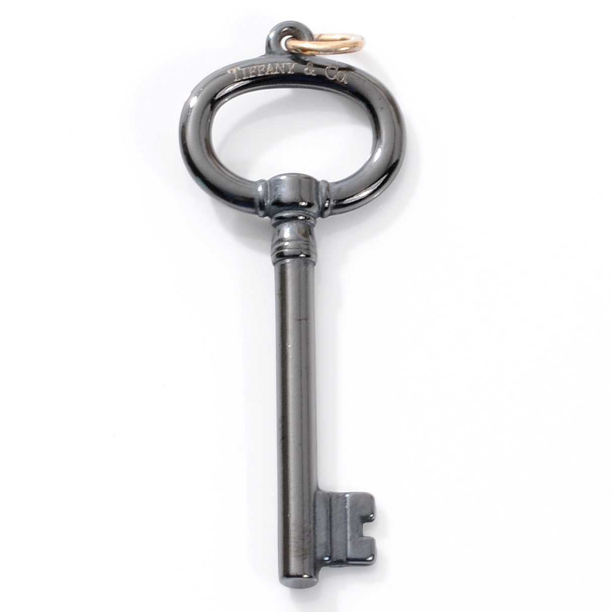 Tiffany Black Titanium Oval Key Pendant 1 of 5