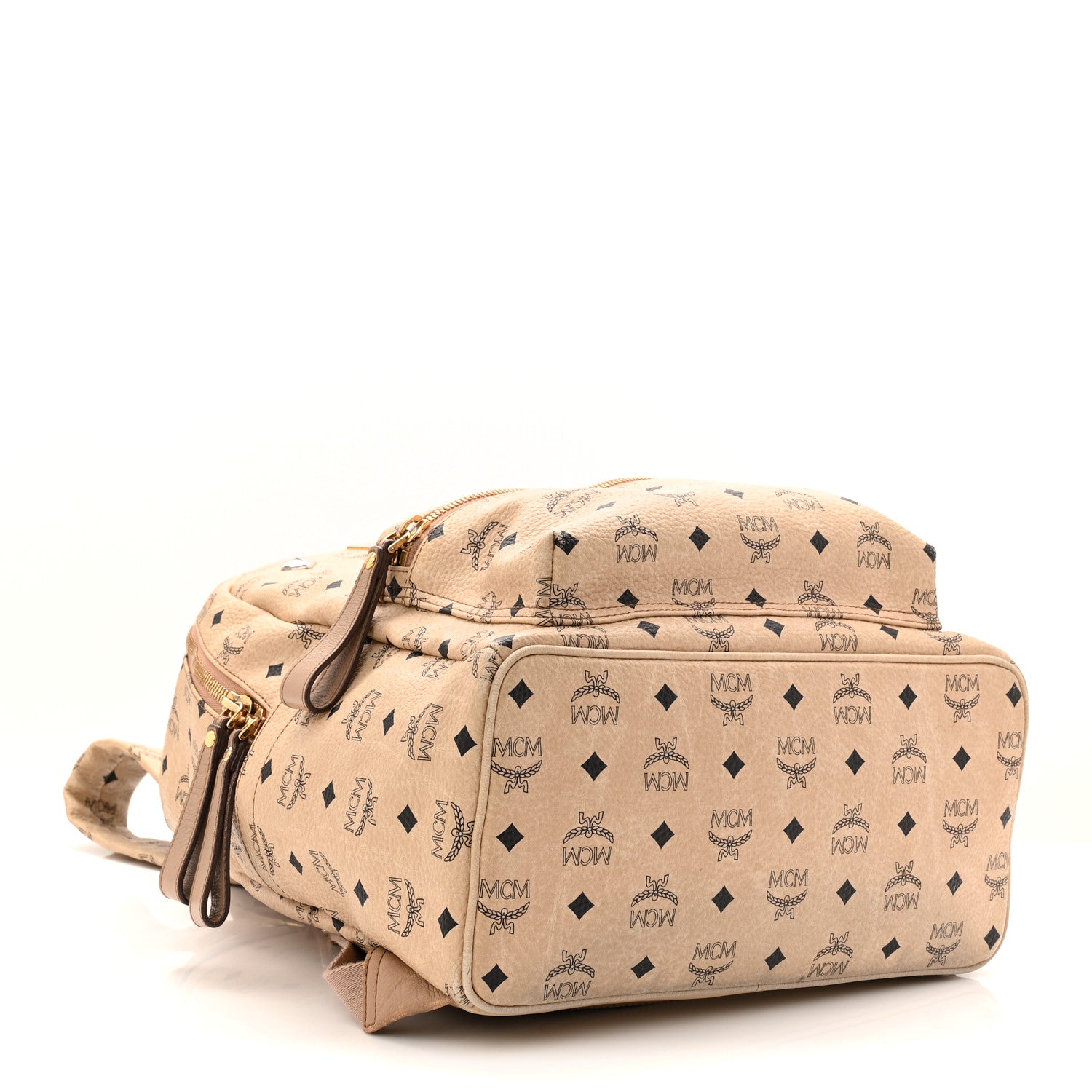 MCM Visetos Medium Sprinkle Stud Stark Backpack Beige 4 of 13