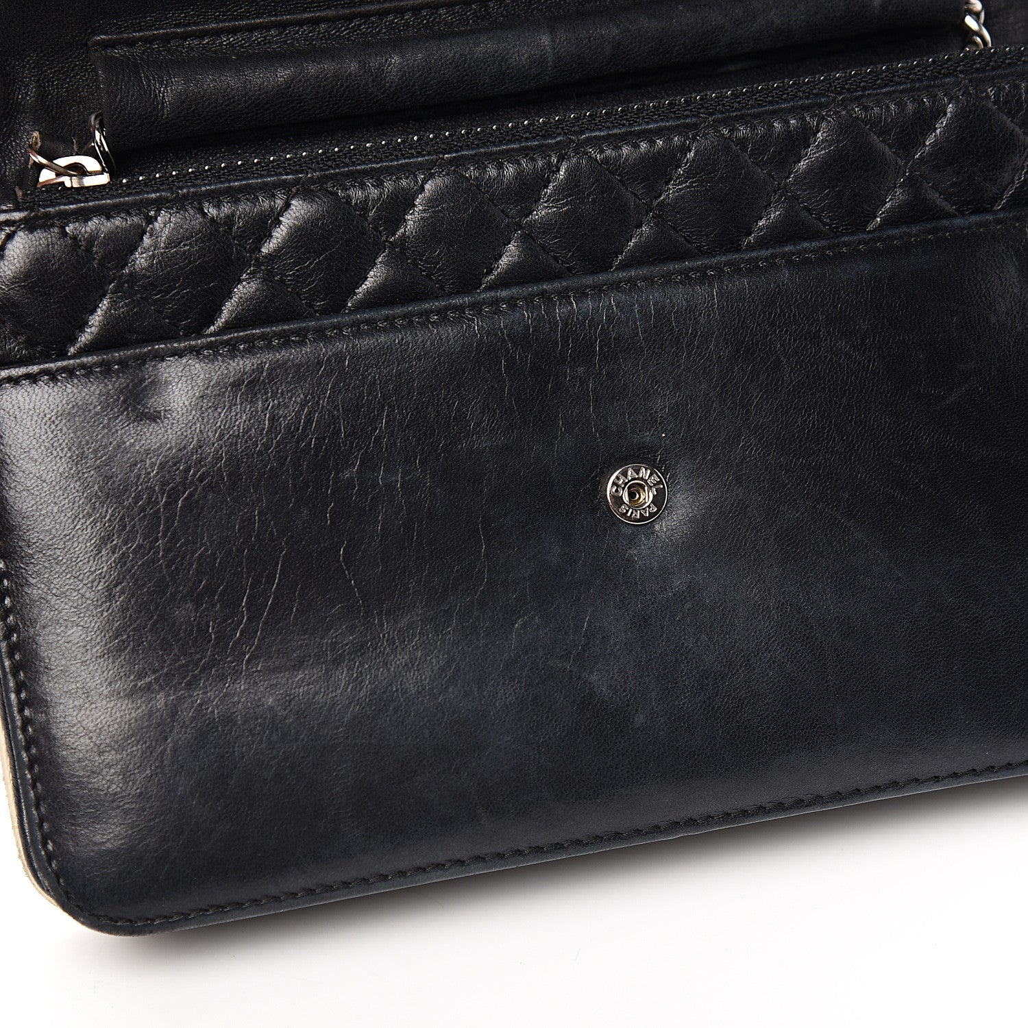 Chanel Lambskin Reissue Wallet On Chain WOC Black 12 of 13