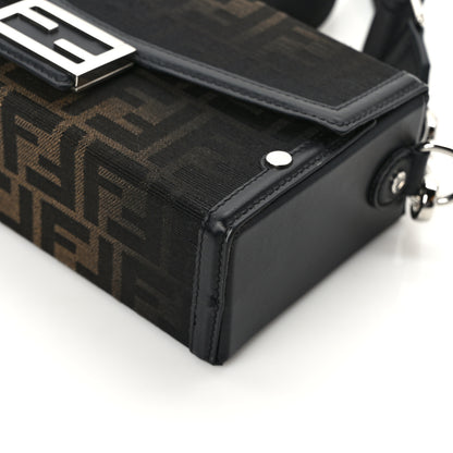 Fendi FF Eclissi Jacquard Vitello King Baguette Soft Trunk Tobacco Moro Black 11 of 12