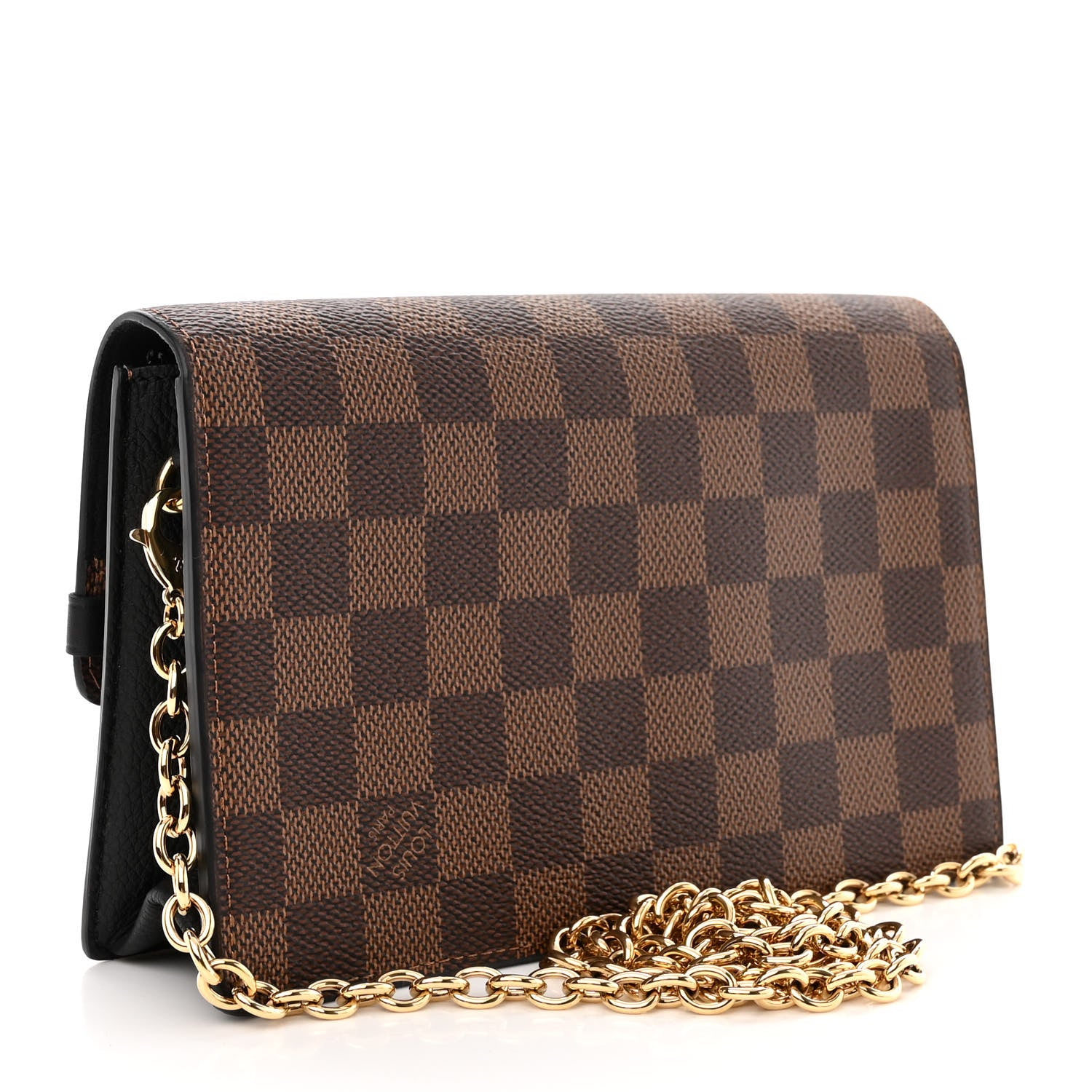 Louis Vuitton Damier Ebene Vavin Chain Wallet Black 3 of 9