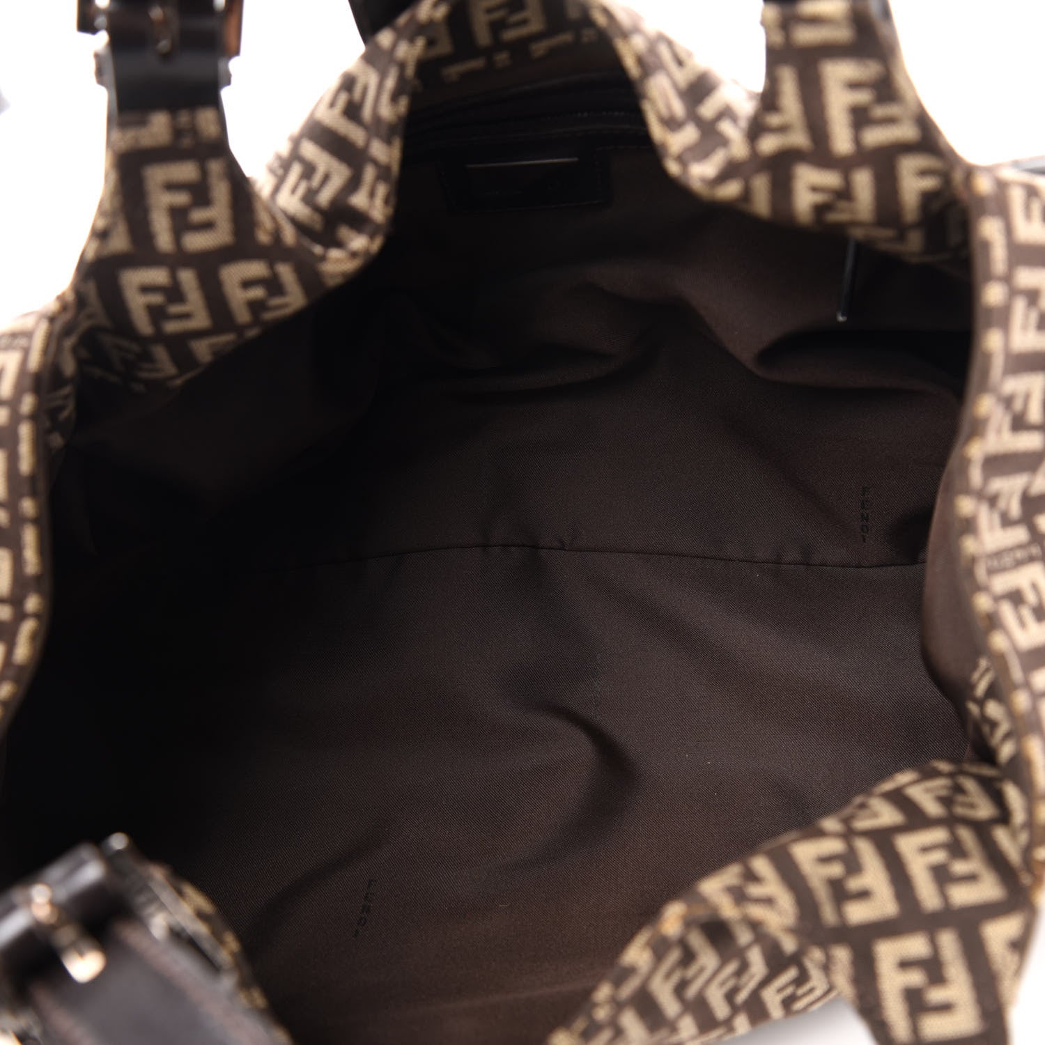 Fendi Zucchino Vitello Shoulder Bag Testa di Moro Beige 5 of 10