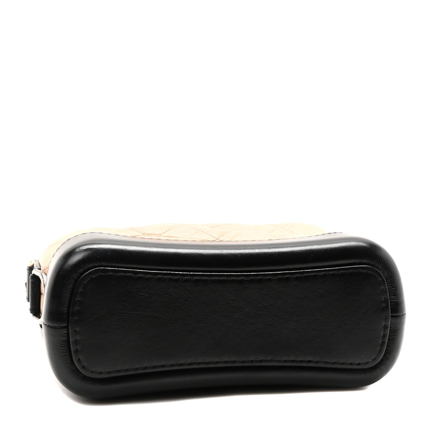 Aged Calfskin Quilted Small Gabrielle Hobo Beige Black