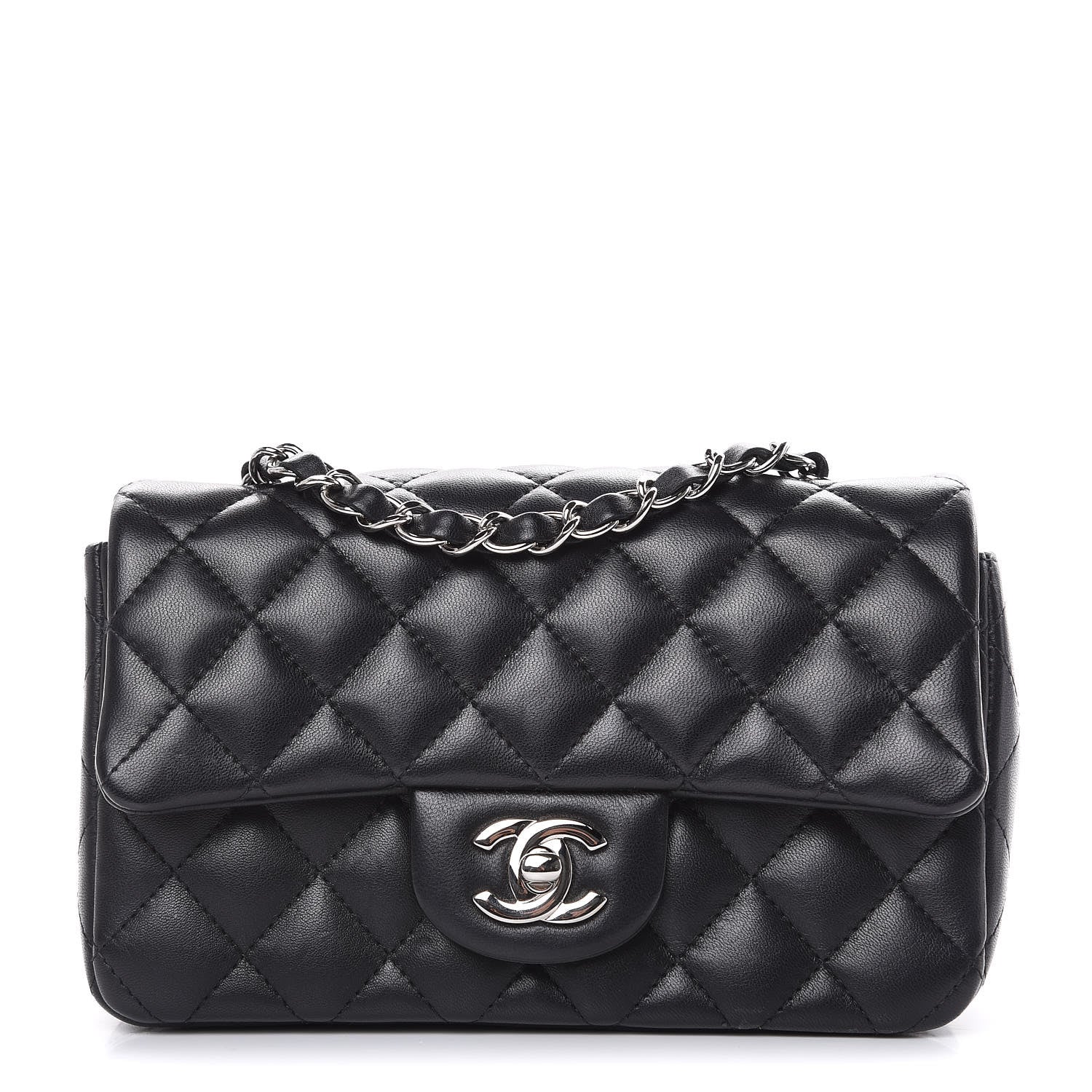 Chanel Lambskin Quilted Mini Rectangular Flap Black 1 of 11
