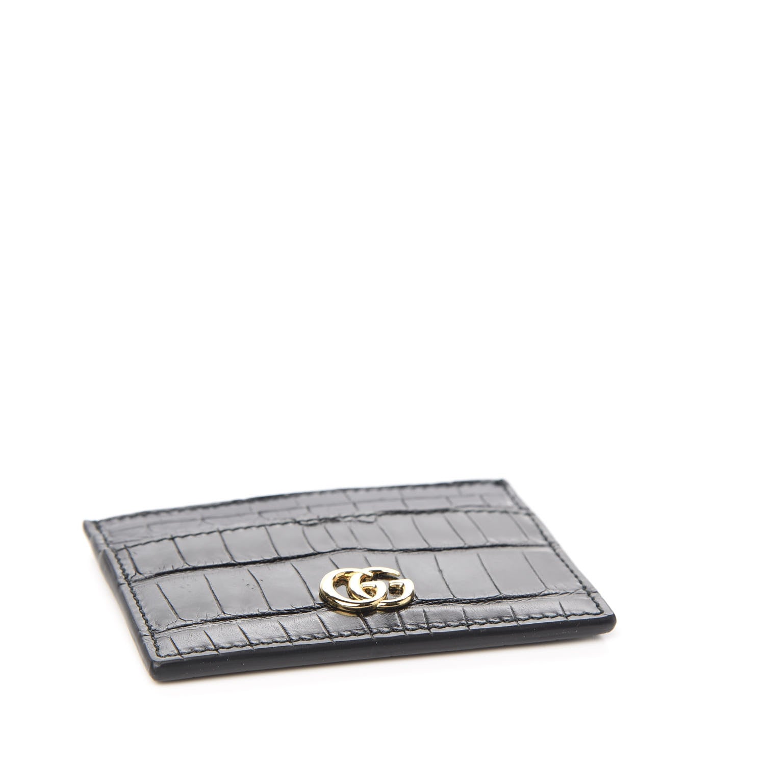 Gucci Alligator GG Marmont Card Holder Black 3 of 5