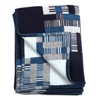 Hermes Wool Cashmere Avalon Paper Block Blanket Bleu Paon Marine 2 of 3