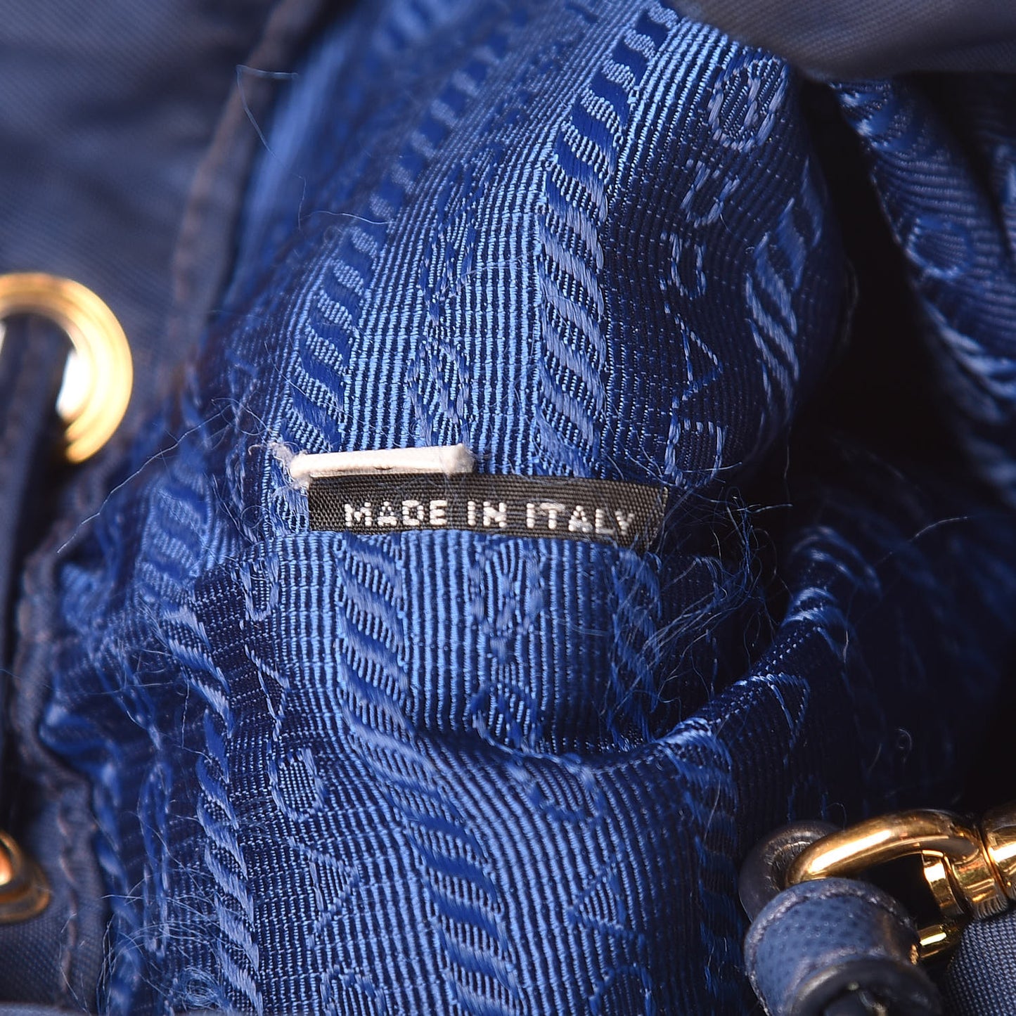 Saffiano Tessuto Nylon Mini Bucket Crossbody Bag Royal