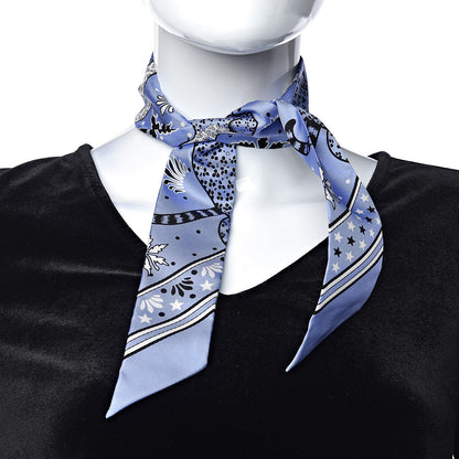 Hermes Silk Les Leopards Twilly Lavande Black White 2 of 4