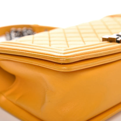 Chanel Calfskin Quilted Medium Boy Flap Yellow 9 of 16