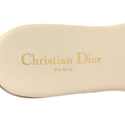 Christian Dior Crystal Calfskin D-Club Mule Sandal 37 White 8 of 9