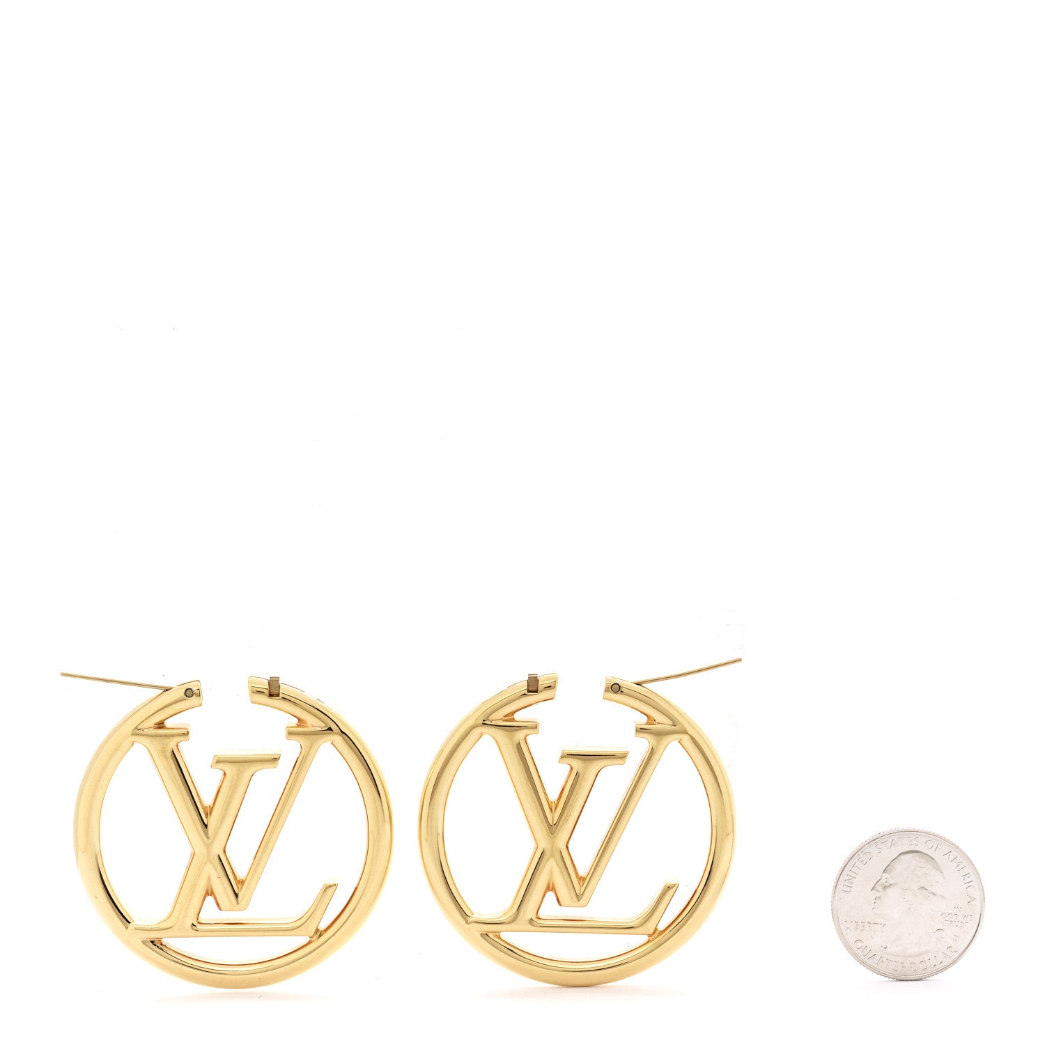 Louis Vuitton Metal Louise Hoop Earrings Gold 2 of 4