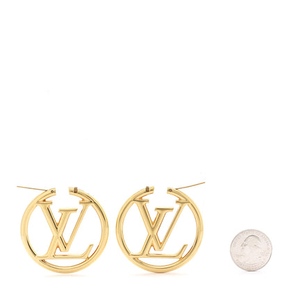 Louis Vuitton Metal Louise Hoop Earrings Gold 2 of 4