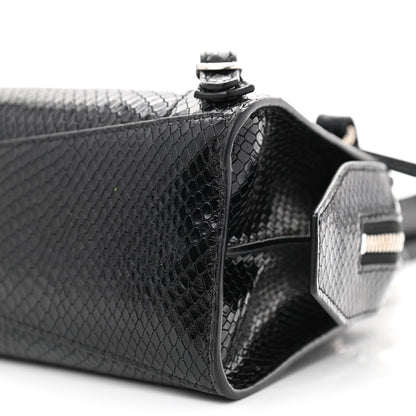 Balenciaga Grained Calfskin Snake Effect Silver Hardware Neo Classic Mini City Black 10 of 10