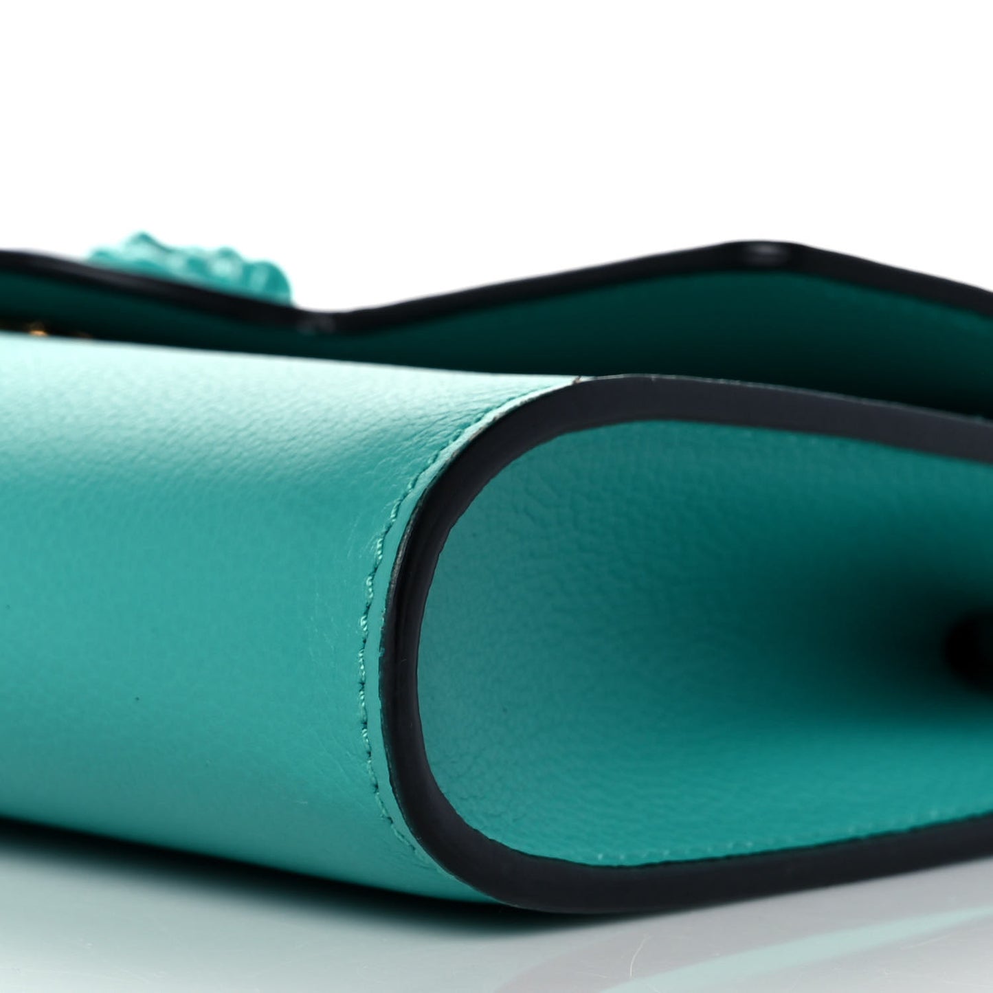 Grained Calfskin La Medusa Crossbody Bag Turquoise