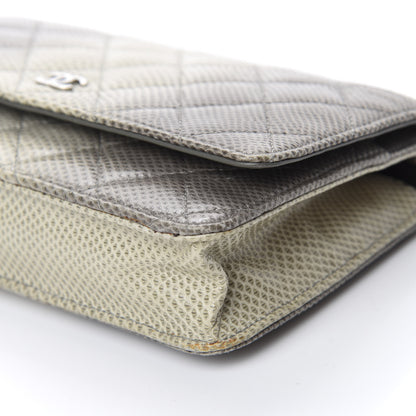 Chanel Lizard Ombre Wallet on Chain WOC Grey 7 of 16