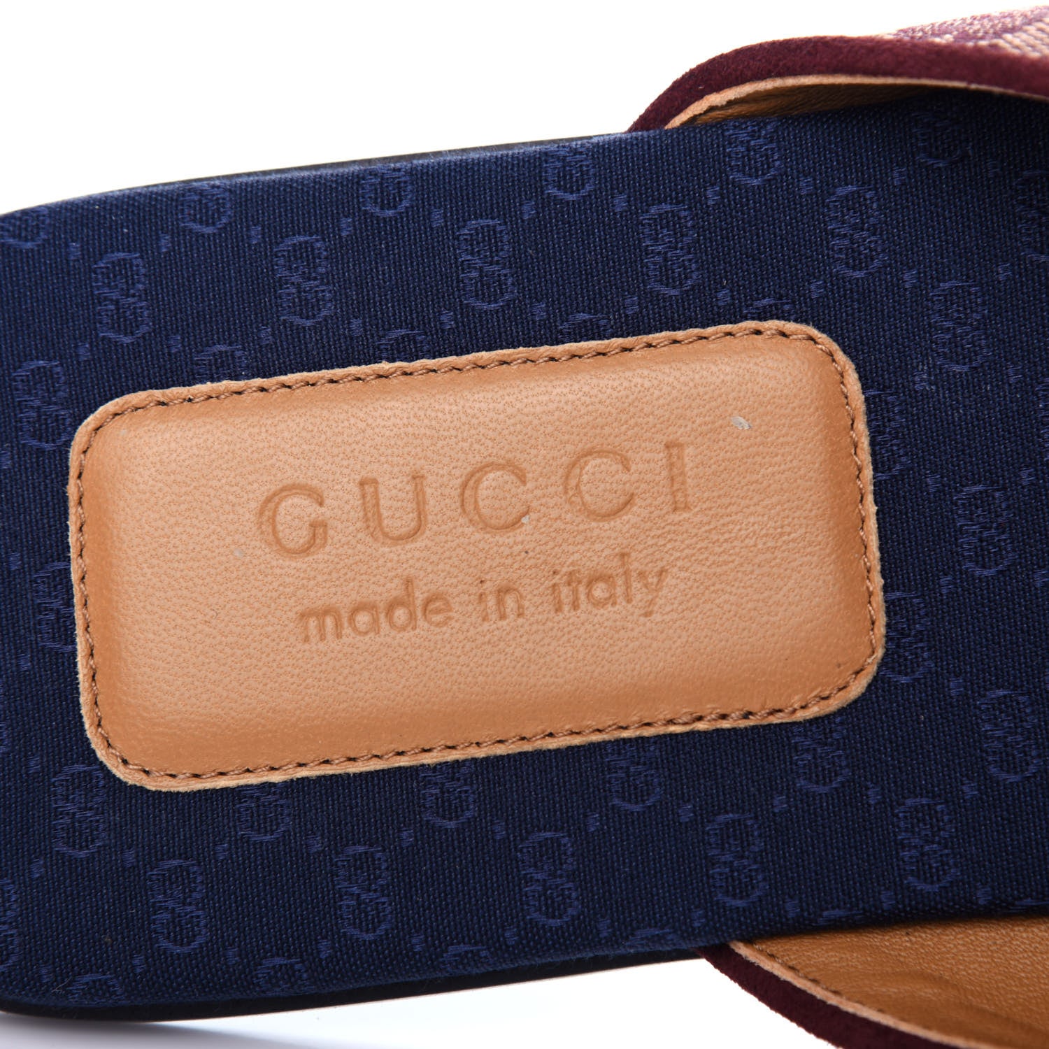 Gucci Canvas GG Monogram Mens Criss Cross Slide Sandals 12 Sahara Rubino Chardonnay 8 of 11