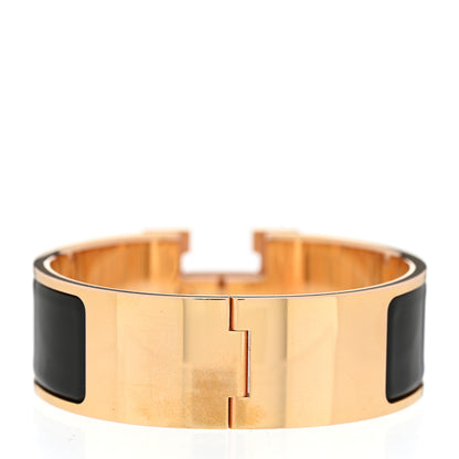 Hermes Enamel Wide Clic Clac H Bracelet GM Black 3 of 4