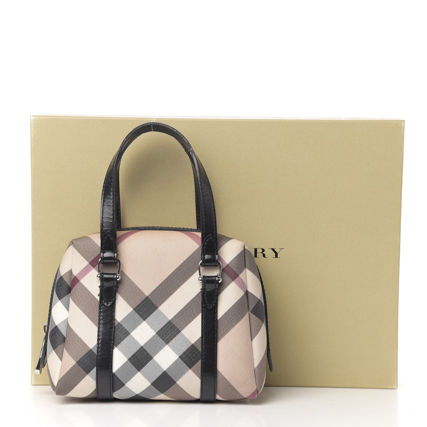 Patent Trim Nova Check Tote Black