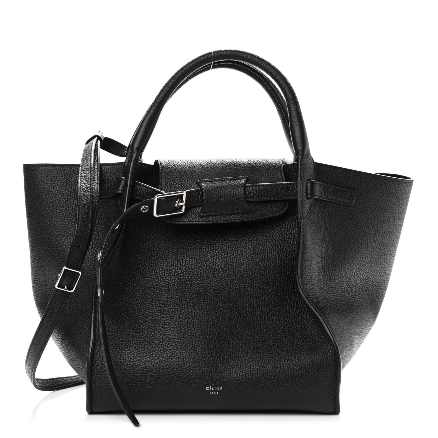 Supple Grained Calfskin Small Big Bag Black