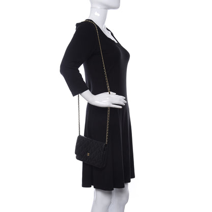 Chanel Lambskin Quilted Wallet On Chain WOC Black 2 of 13