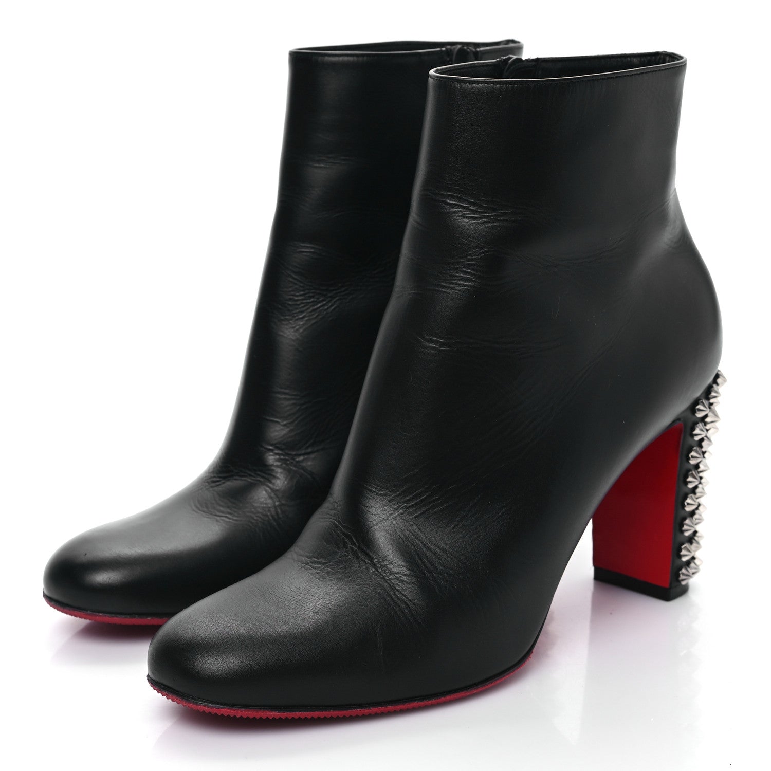 Christian Louboutin Smooth Calfskin Suzi Folk 85 Ankle Boots 39 Black 3 of 7