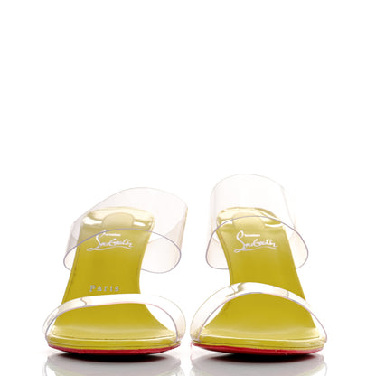 Christian Louboutin Patent PVC Just Nothing 85 Slide Sandals 39 Citrus 2 of 9