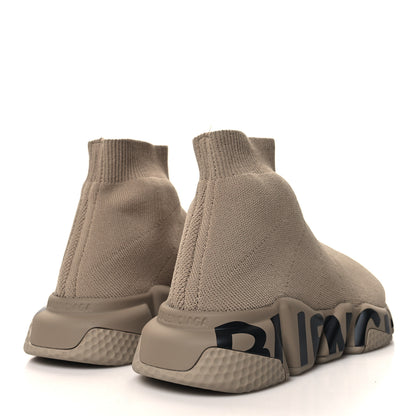 Balenciaga Neoprene Knit Womens Speed Graffiti Sneakers 37 Beige 4 of 8