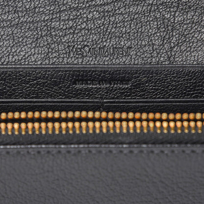 Saint Laurent Goatskin Monogram Classic Flap Wallet Black 6 of 8