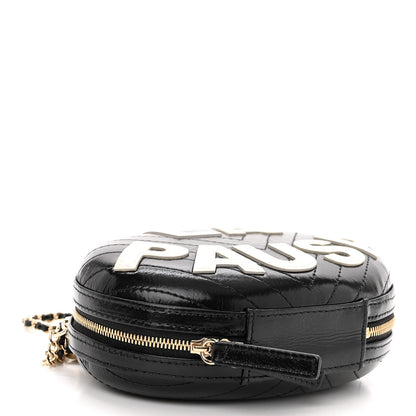 Chanel Lambskin Embroidered Chevron Quilted La Pausa Tassel Clutch Black 4 of 10