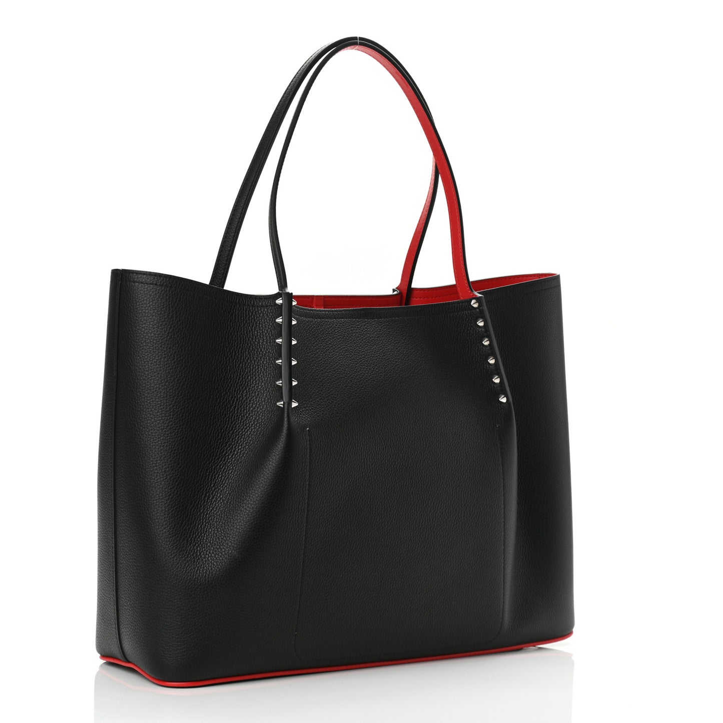 Calfskin Spiked Large Cabarock Shopper Tote Black