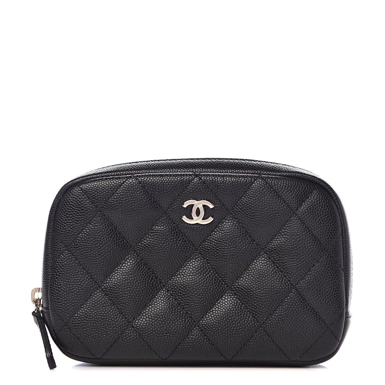 Chanel Caviar Quilted Small Curvy Pouch Cosmetic Case Black 1 of 8