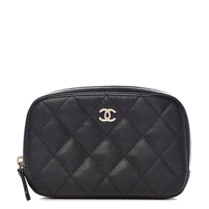 Chanel Caviar Quilted Small Curvy Pouch Cosmetic Case Black 1 of 8