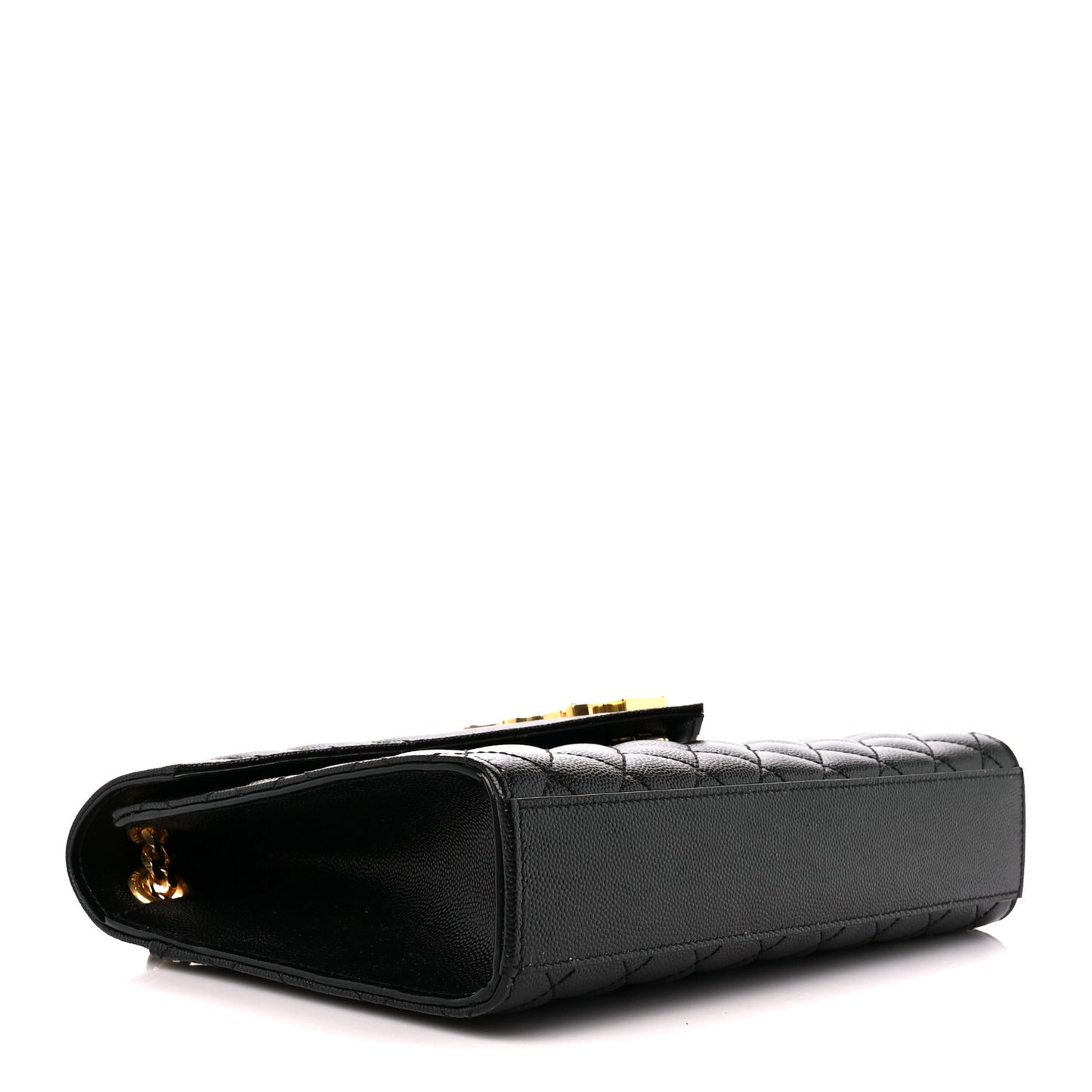 Grain De Poudre Textured Mixed Matelasse Triquilt Medium Monogram Satchel Black