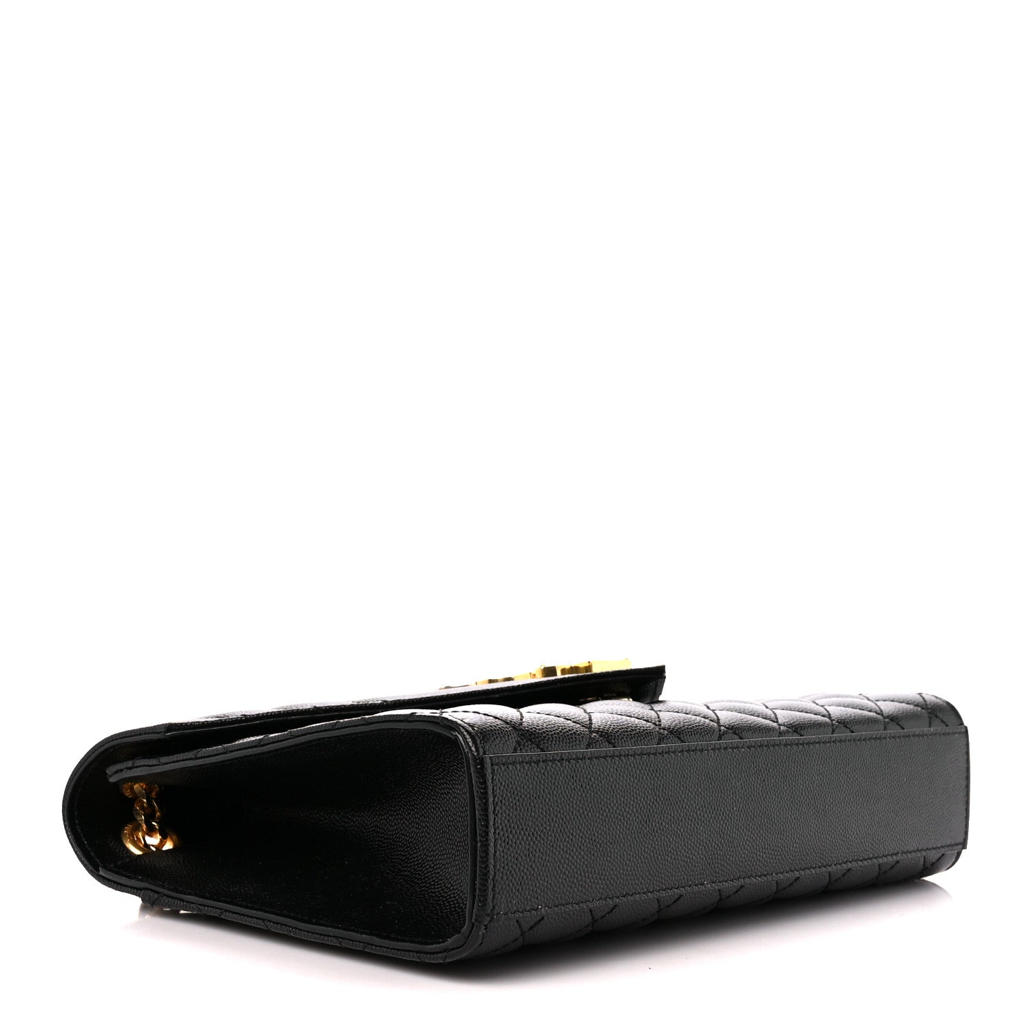 Saint Laurent Grain De Poudre Textured Mixed Matelasse Triquilt Medium Monogram Satchel Black 4 of 12