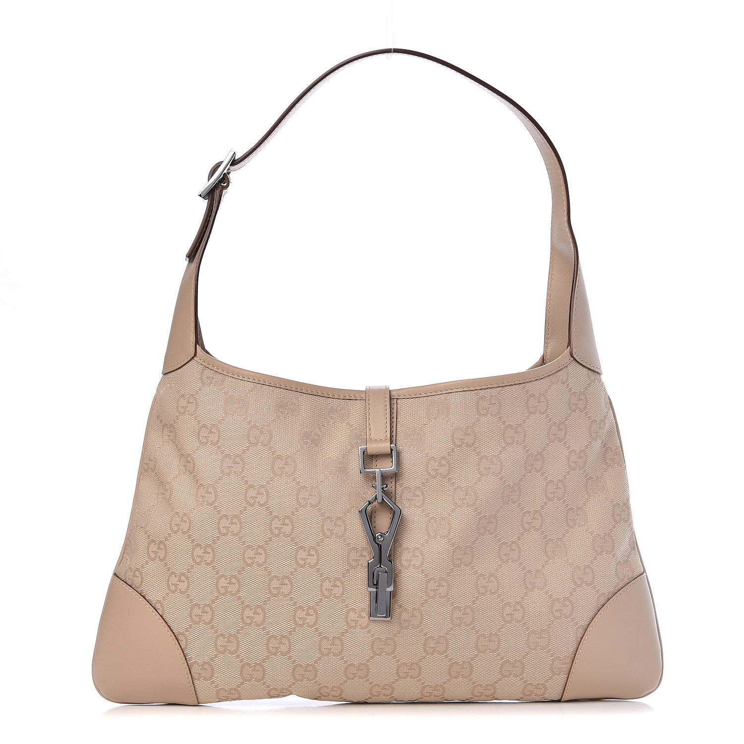 Gucci Monogram Small Jackie O Hobo Beige 1 of 10