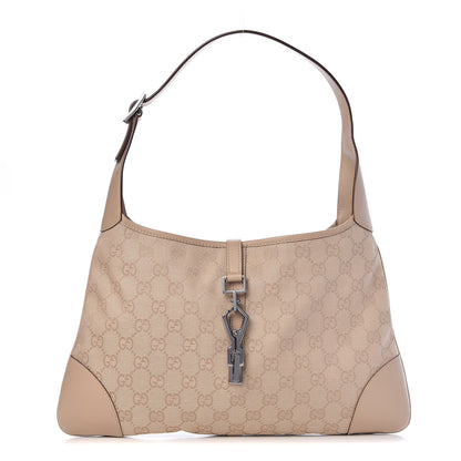 Gucci Monogram Small Jackie O Hobo Beige 1 of 10