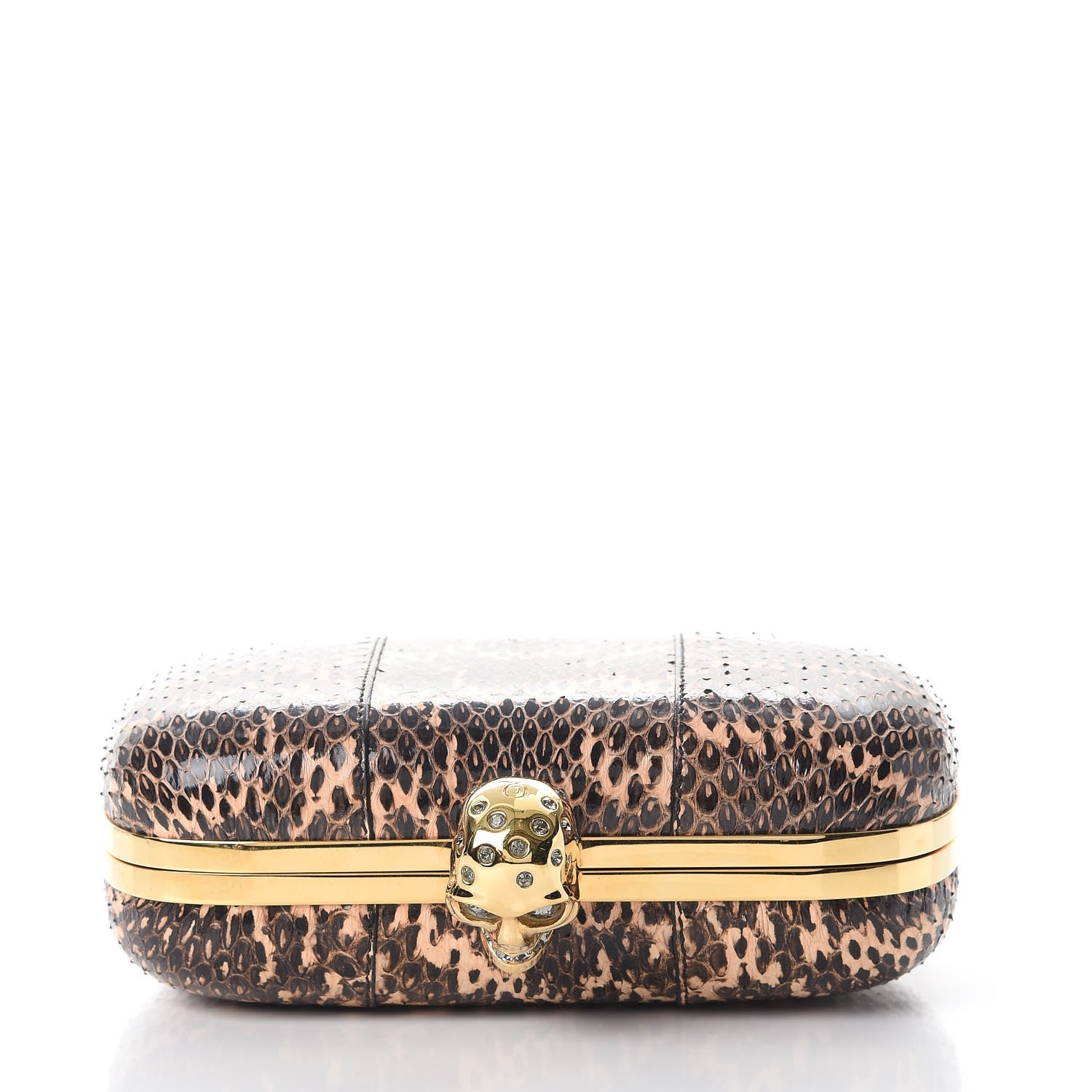 Alexander McQueen Python Skull Box Clutch Brown 9 of 9