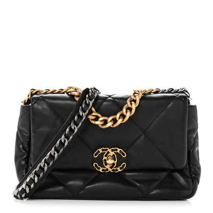 Chanel Goatskin Quilted Medium Chanel 19 Flap Black 1 of 12